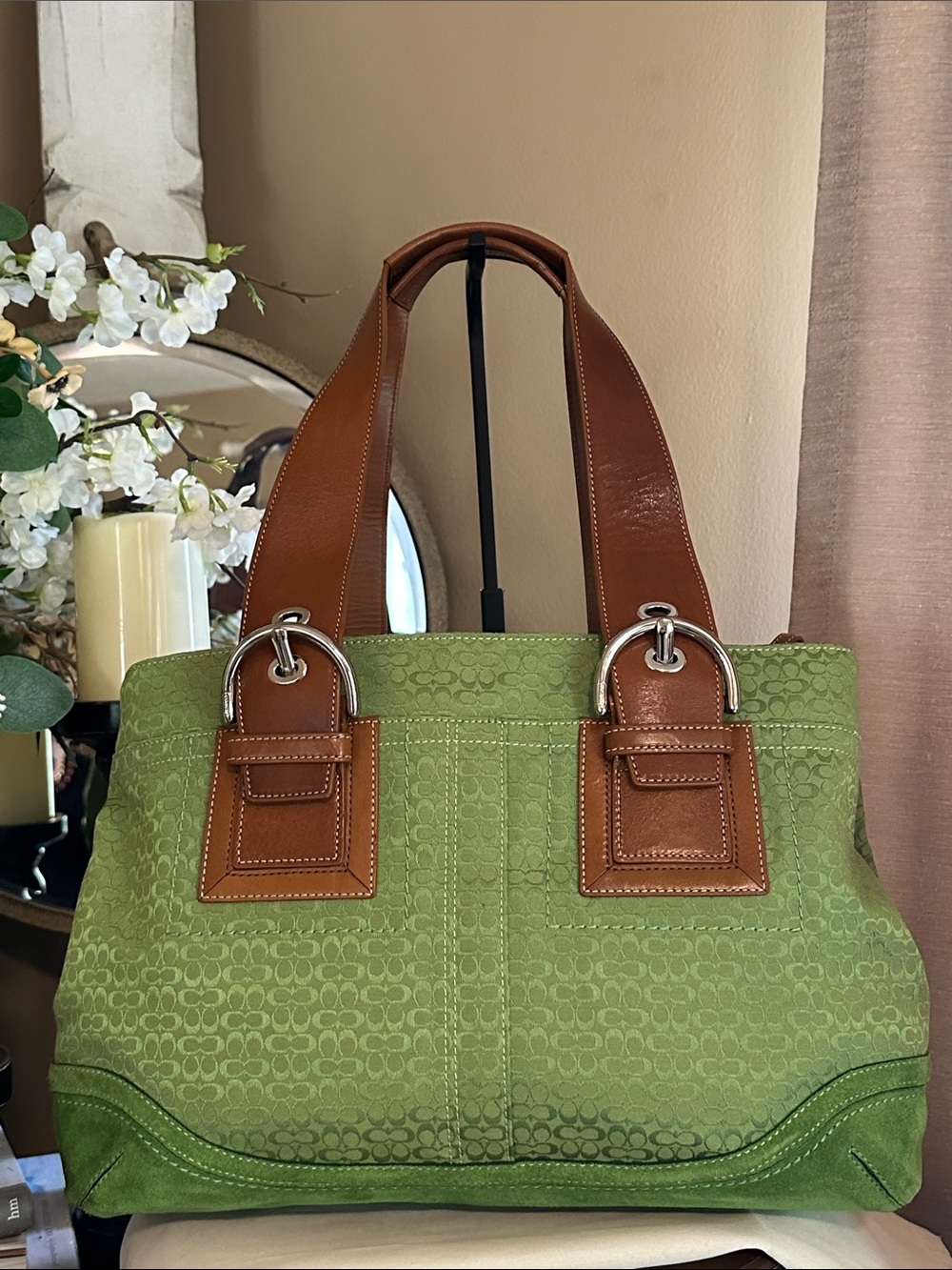 Vintage COACH Y2K Large Soho Signature Jacquard Satchel (Style F10928) - Picture 6 of 16